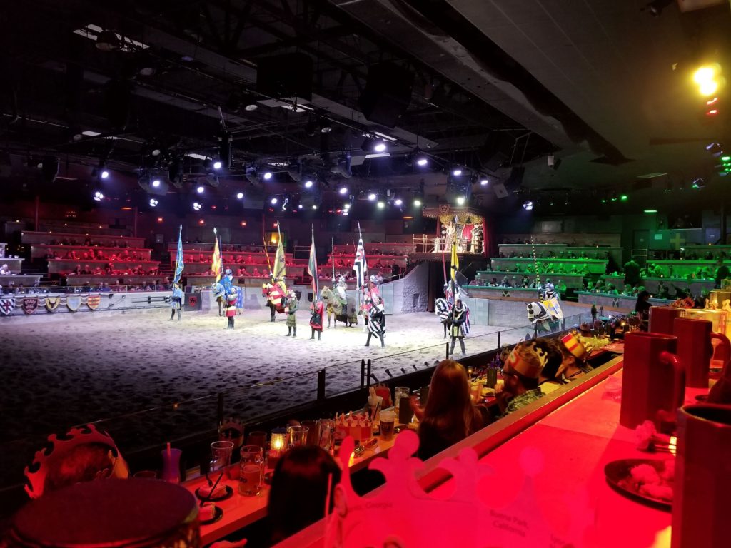 A snap during our show at Medieval Times Dinner and Tournament with kids.