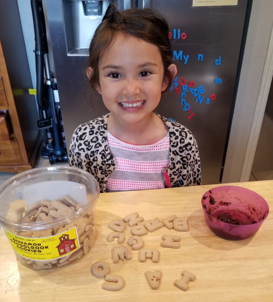 Unschooling reading made fun with alphabet cookies.